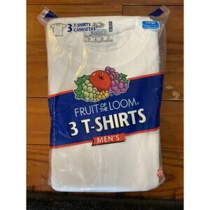 Vintage 2004 Fruit of the Loom 3 Pack White T-Shirts Unopened Size L